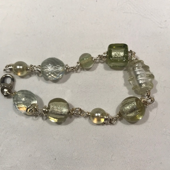 Artisan glass bead bracelet/matching earrings - Picture 7 of 11